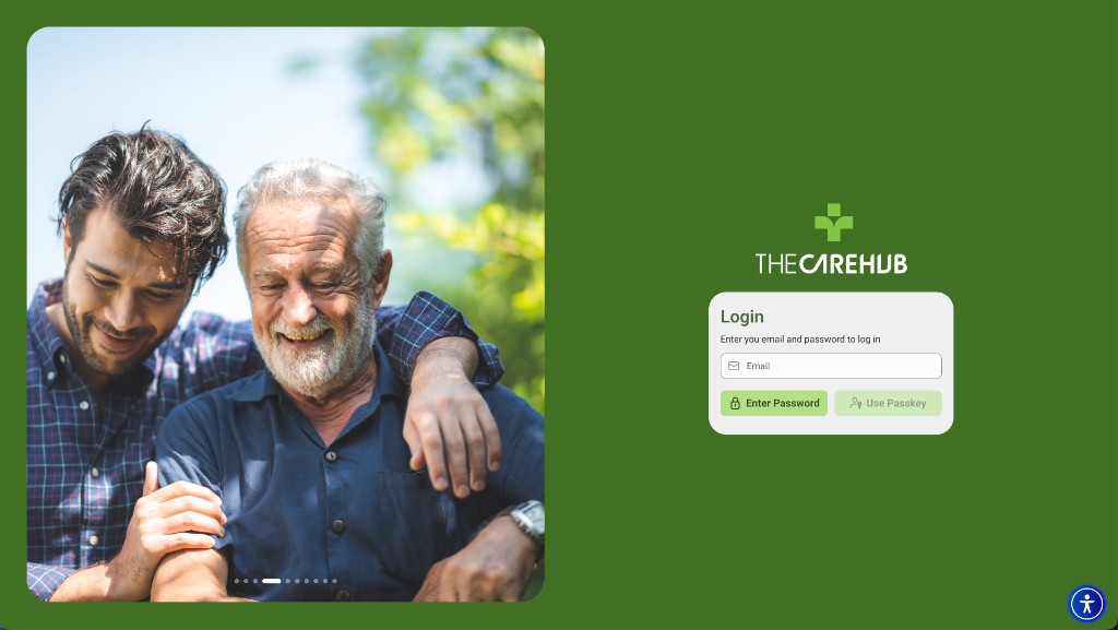The CareHub login experience