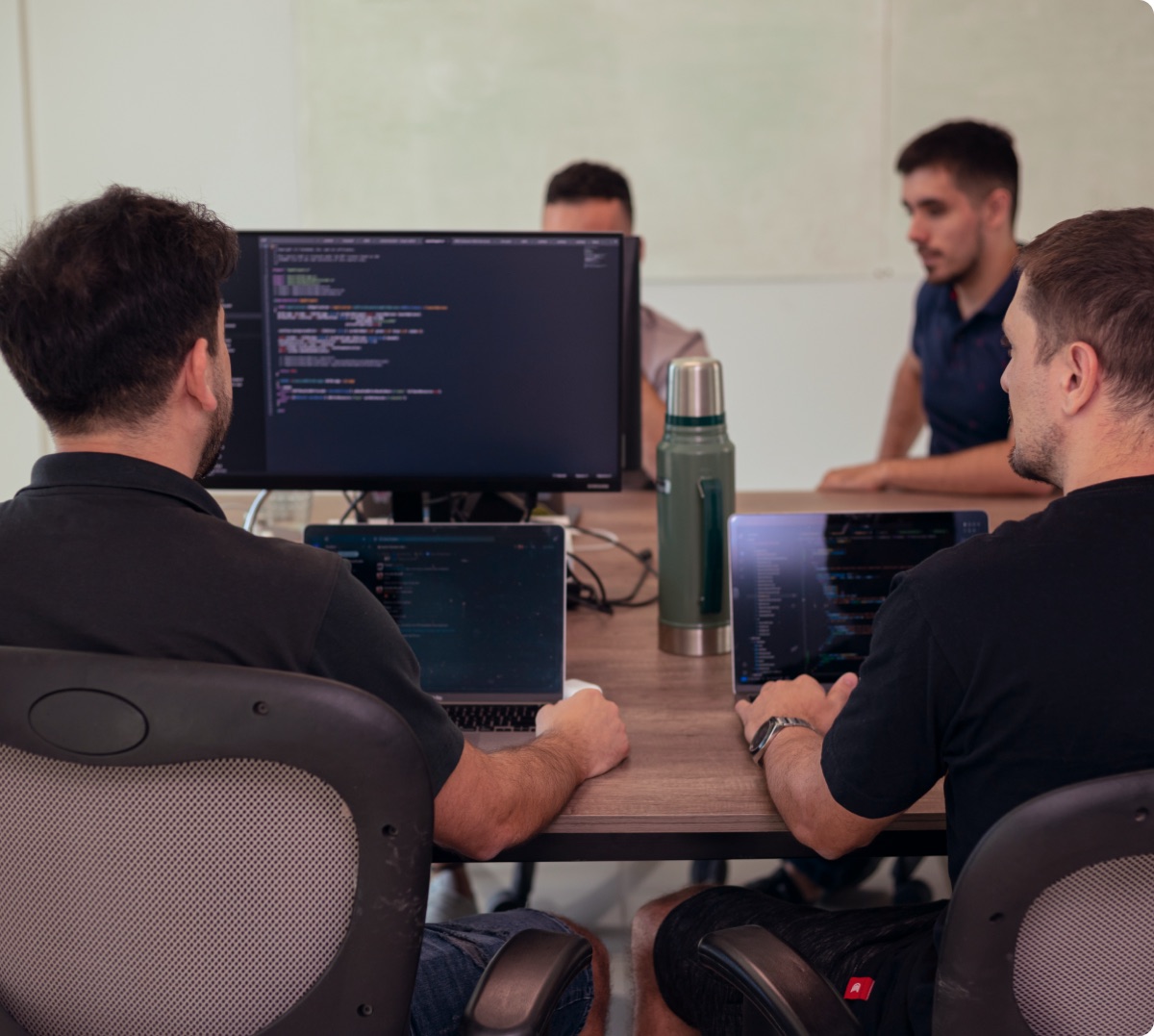 The Imajine team working together in the studio